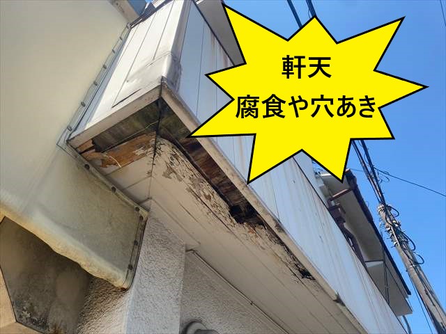 軒天　腐食　穴あき